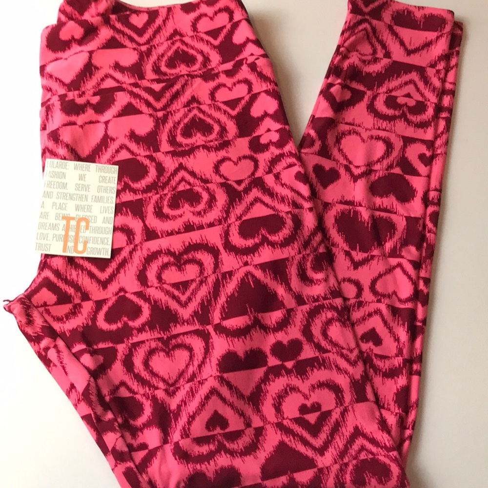 ❤️♥️gorgeous hot pink and red valentines leggings